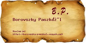 Borovszky Paszkál névjegykártya